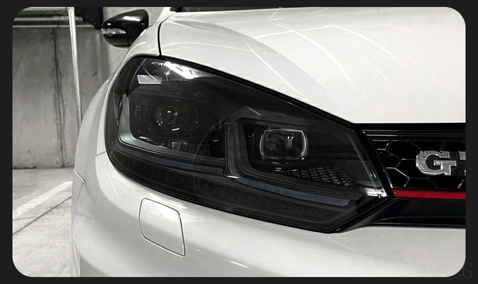 Car Styling Headlights for VW Golf 6 MK6 jetta R20 Black Samurai Style LED Headlight 2009-2012 Head Lamp DRL Signal Projector