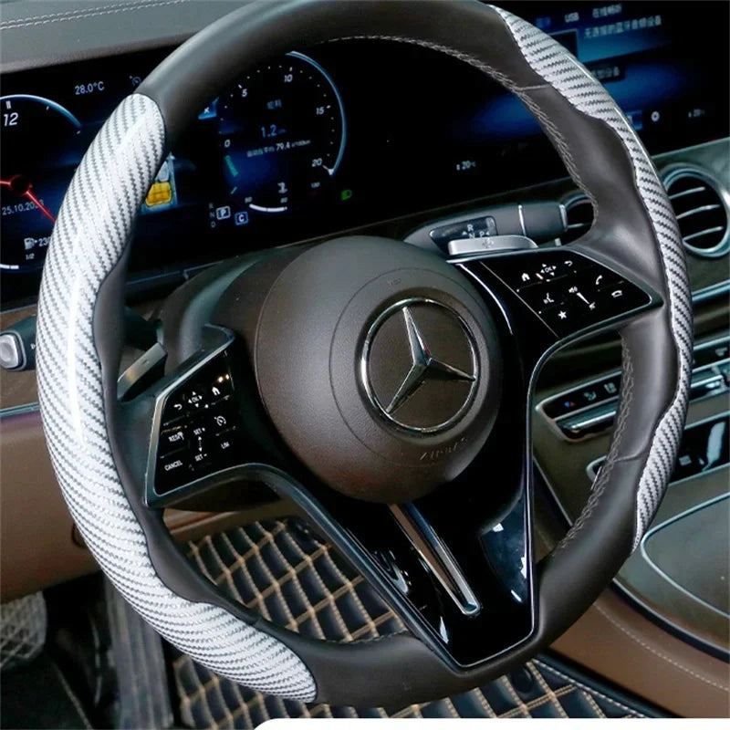 2025 NEW Carbon Fiber Car Steering Wheel Cover Universal Non-Slip 2PCS Steering Wheel Booster Cover Anti-skid Accessories