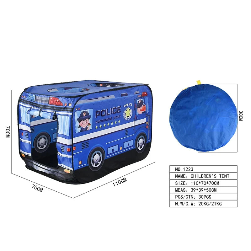 PANGDUBE Folding Baby Playpen Without Balls Pool Fire Truck Tent Policy Car Toy Tent Kid Playhouse Children's Play Tent
