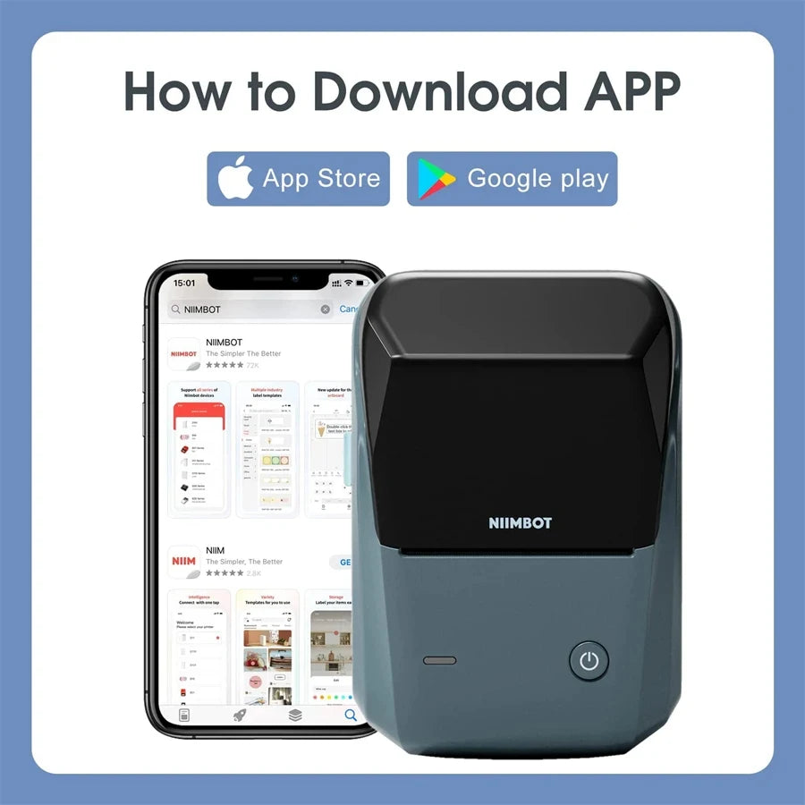Niimbot B1 Portable Thermal Printer Handheld Adhesive label printer For Wireless Bluetooth Tag Price Color Rolls Label Maker