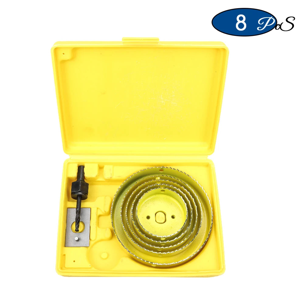 NINDEJIN 8/11/16pcs Hole Saw Kit #50 steel 19-127mm Hole Cutter Drill Bit Tool Hole Saw Set for Wood Plastic Wood Cutter