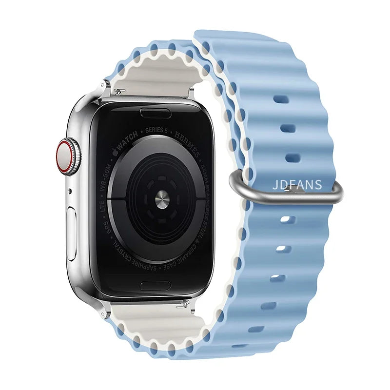 Ocean Band for Apple watch Ultra Series 10 9 7 8 5 6 SE 49mm 45mm 46mm 42mm 44mm 40mm 41mm Silicone bracelet correa iWatch Strap