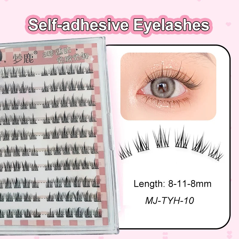 Self Adhesive Eyelashes Cluster Lashes No Glue Individual Lashes Soft Idol Lash Clusters Reusable Self Adhesive Lashes