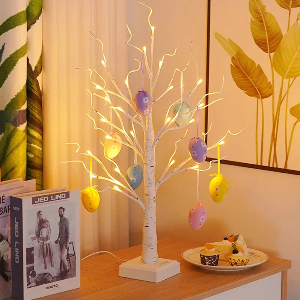 12Pcs Easter Egg Tree Pedant Foam Eggs Hanging Ornaments Easter Home Decoration 2024 Holiday Party Supplies Kids Gifts
