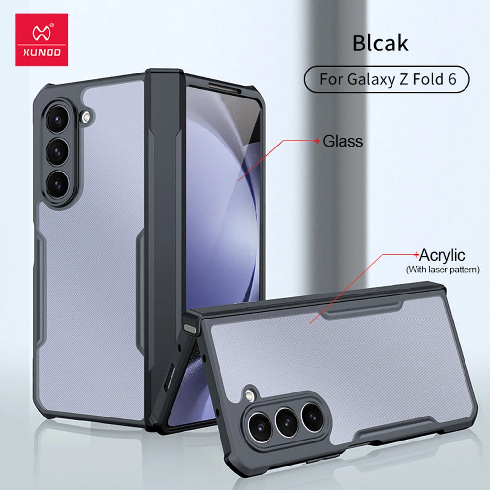 Xundd For Samsung Galaxy Z Fold6 Case For Galaxy Z Fold 6 5 4 3 Phone Cover Shockproof Protective Shell Clear Transparent Cases