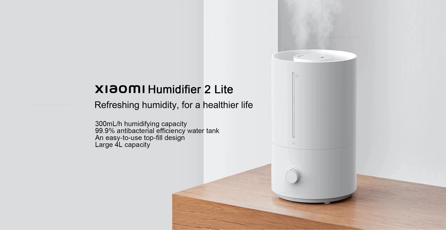 XIAOMI MIJIA Humidifier 2,Top Fill 4L Supersized Cool Mist Humidifier,30H Runtime,Silver ion antibacterial,For Home, Large Room