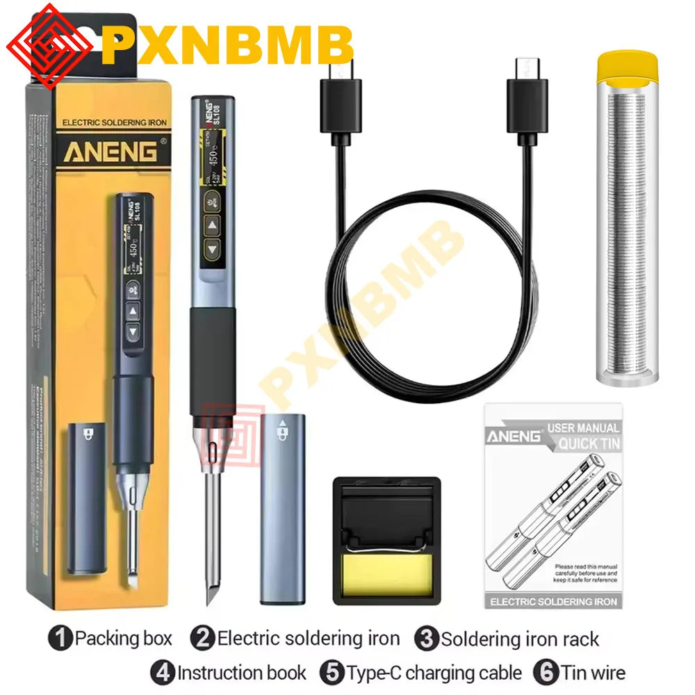 96W Smart Electric Soldering Iron Fast Heating Soldering Iron Kit 100~450℃ Adjustable Temperature Repair Solder Pen Welding Tool