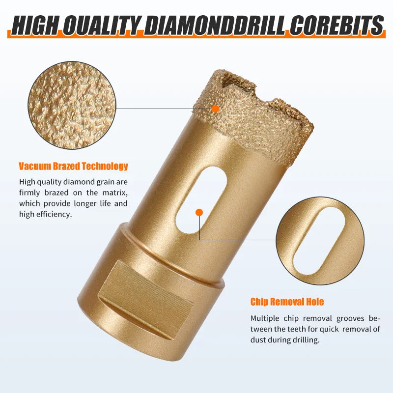 M14 Diamond Core Bit Set For Stone Granite Glass Marble Angle Grinder Bit Porcelain Tiles Crowns Set Matel Crowns 9PCS