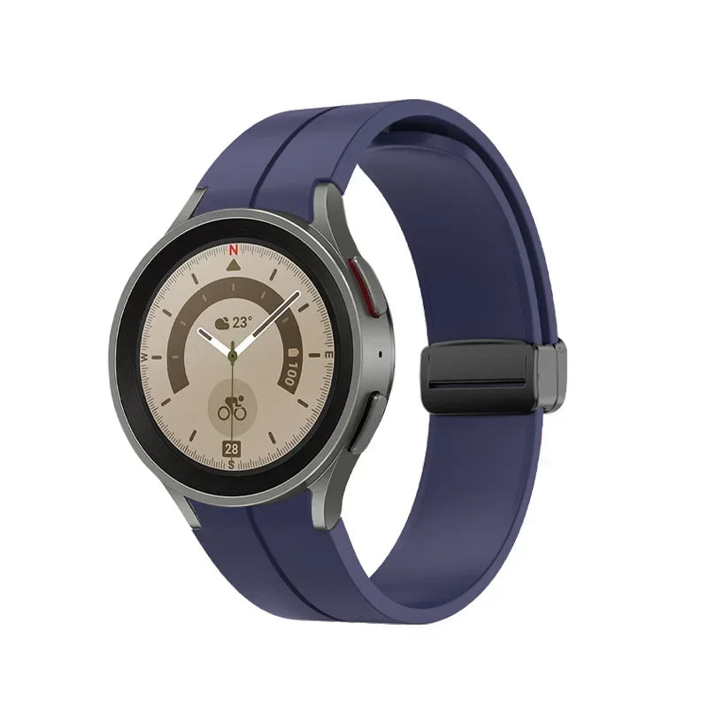 No Gap Soft Silicone Strap For Samsung Galaxy Watch 7 6 5 4 40mm 44mm Breathable Magnetic Wristband Watch 6 4 Classic/5 Pro 45mm