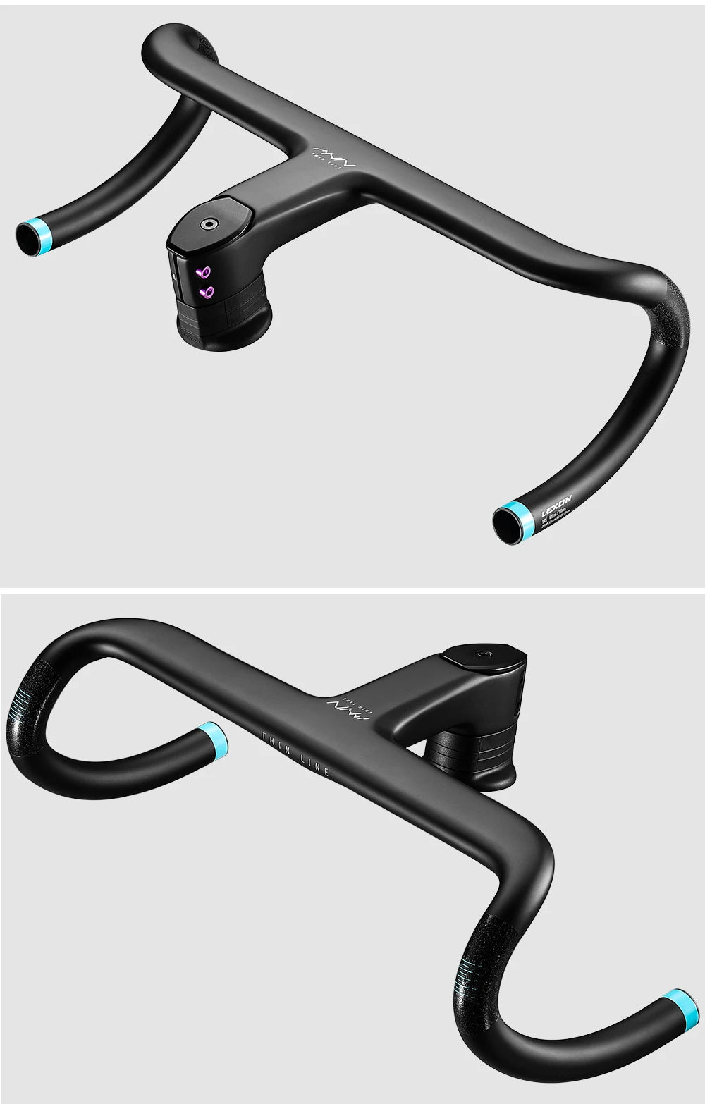 LEXON Full Carbon Road Integrated Handlebar Ultralight Road Bike Handlebar T1000 Racing Bent Bar, Bicycle Accessories 28.6mm