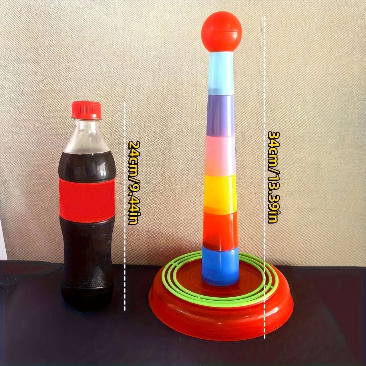 2PCS (Random Color) Colorful Plastic Sport Ring Toss Game Set Party Outdoor Puzzle Hoop Kindergarten Competition Game Stall