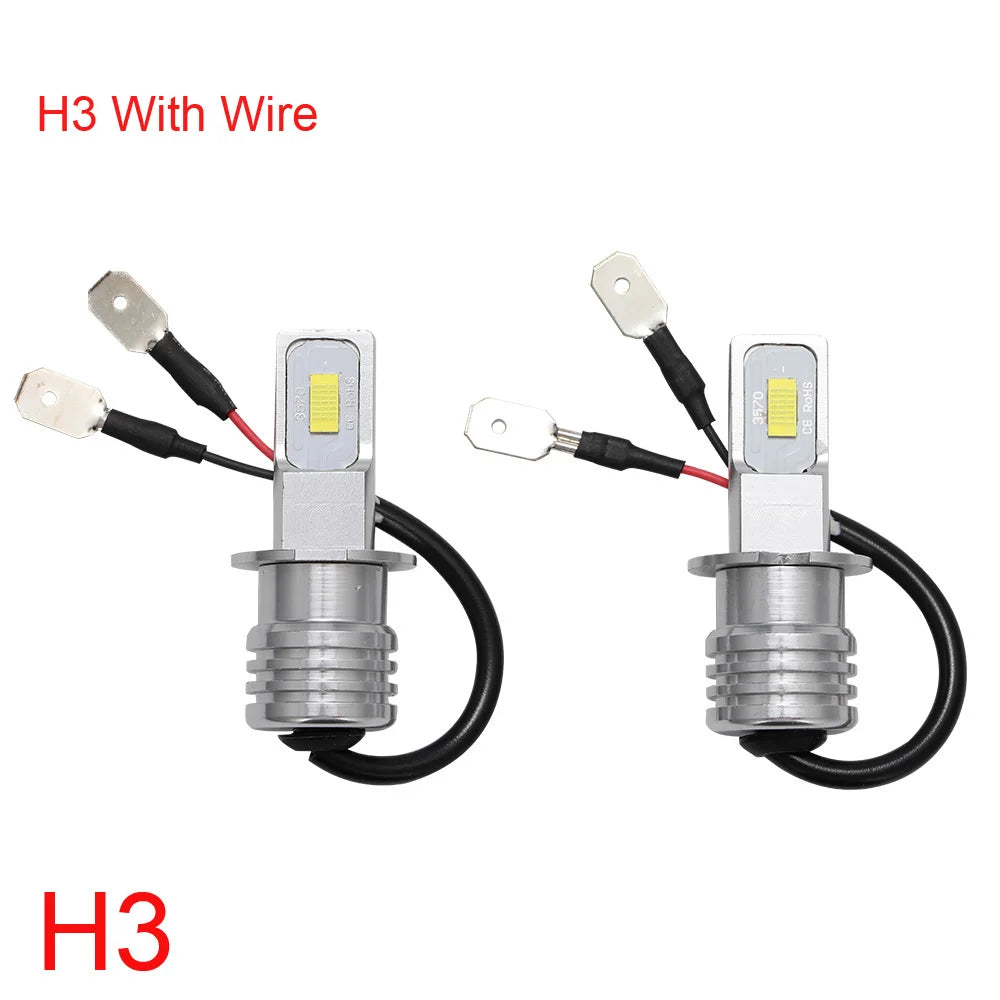 2Pcs H7 LED Headlight Bulb Mini H4 H1 H3 Wireless 80W 20000LM 6500K 4300K CSP Car Headlamp Auto Diode Lamp 12V 24V Automobile