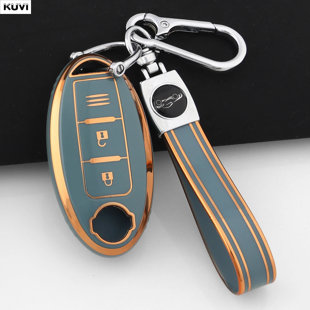 3 Button TPU Car Key Case Cover For Nissan Micra Murano Juke Alissa Pulsar X-trail Note Almera Altima Auto Keychain Protector