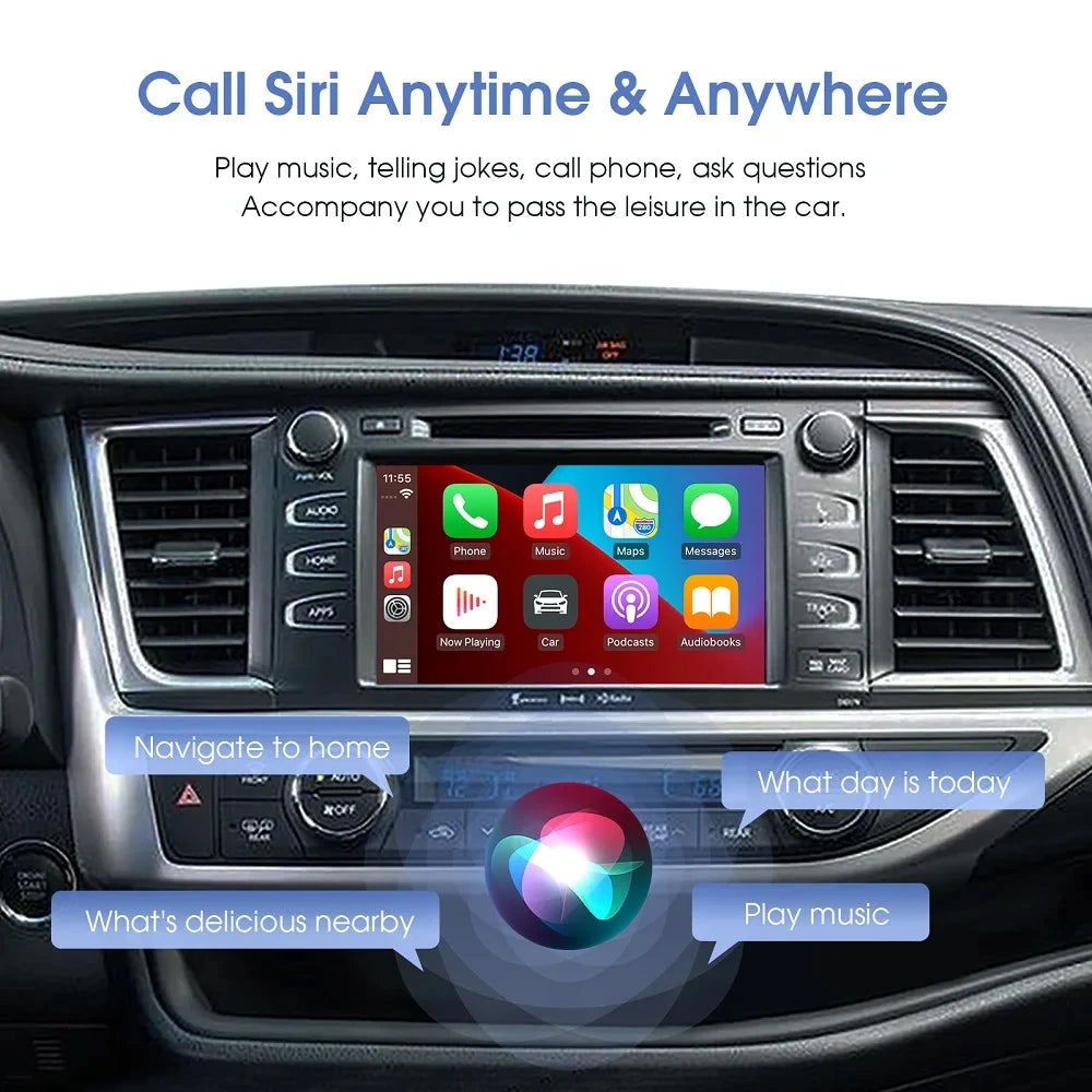 New Wireless Carplay Android Auto Car Decoder For Toyota Touch 2 Entune 2.0 Highlander Tundra Sienna Prius Yaris Camry 2014-2019