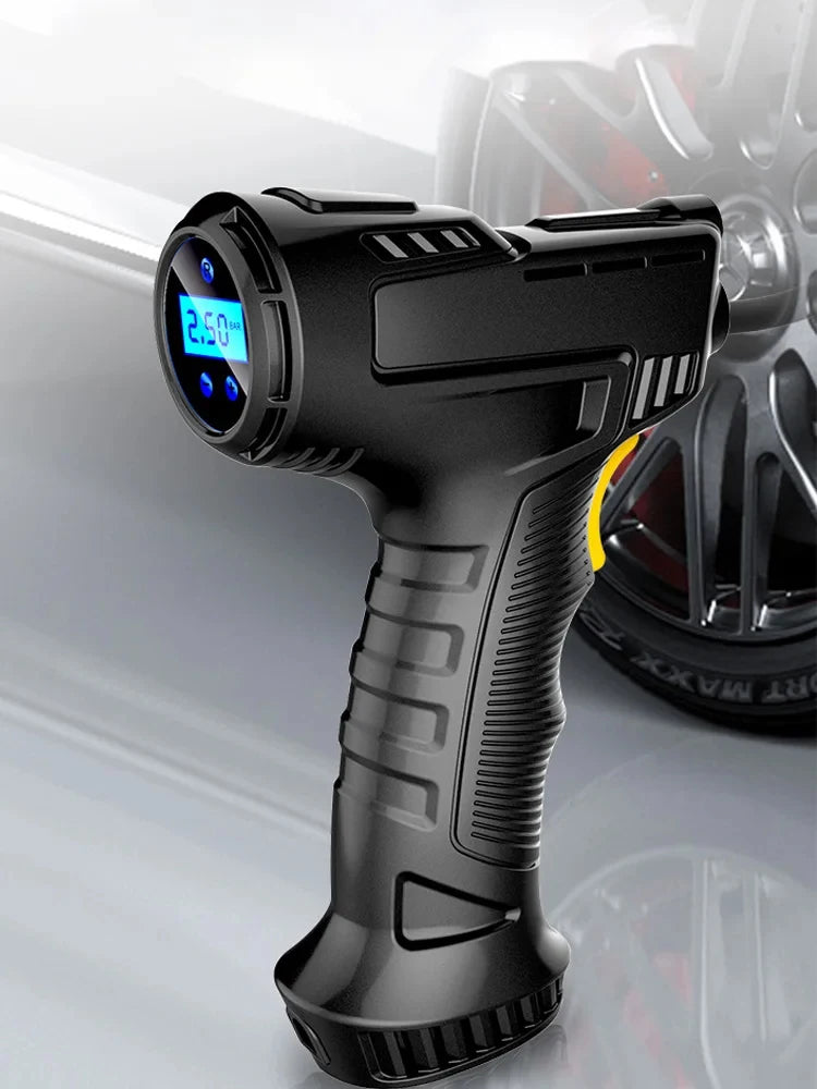 1 Set Car Mounted Inflation Pump Handheld Smart Home Car Motorcycle Portable Tire Inflation Pump Black Portable