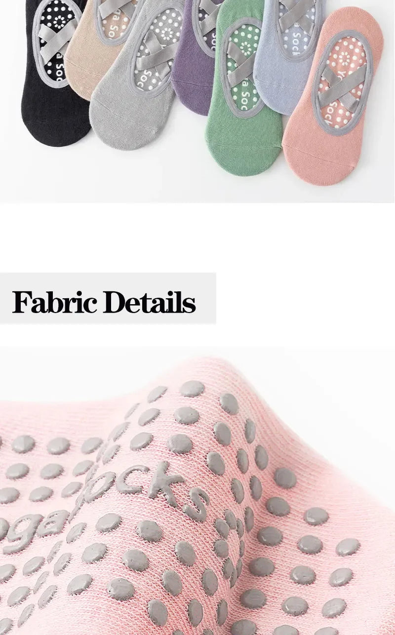 1/ 3Pair Professional Women Yoga Sock Silicone Anti-slip Ballet Pilates Socks Women Backless Breathable Bandage Yoga Sport Socks