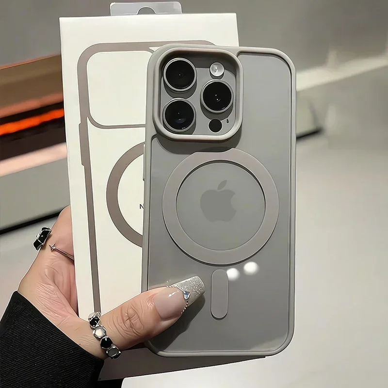 New Black Transparent Magsafe Magnetic Case For iPhone 16 15 14 13 12 11 Pro Max Wireless Charging Acrylic Hard Protect Cover