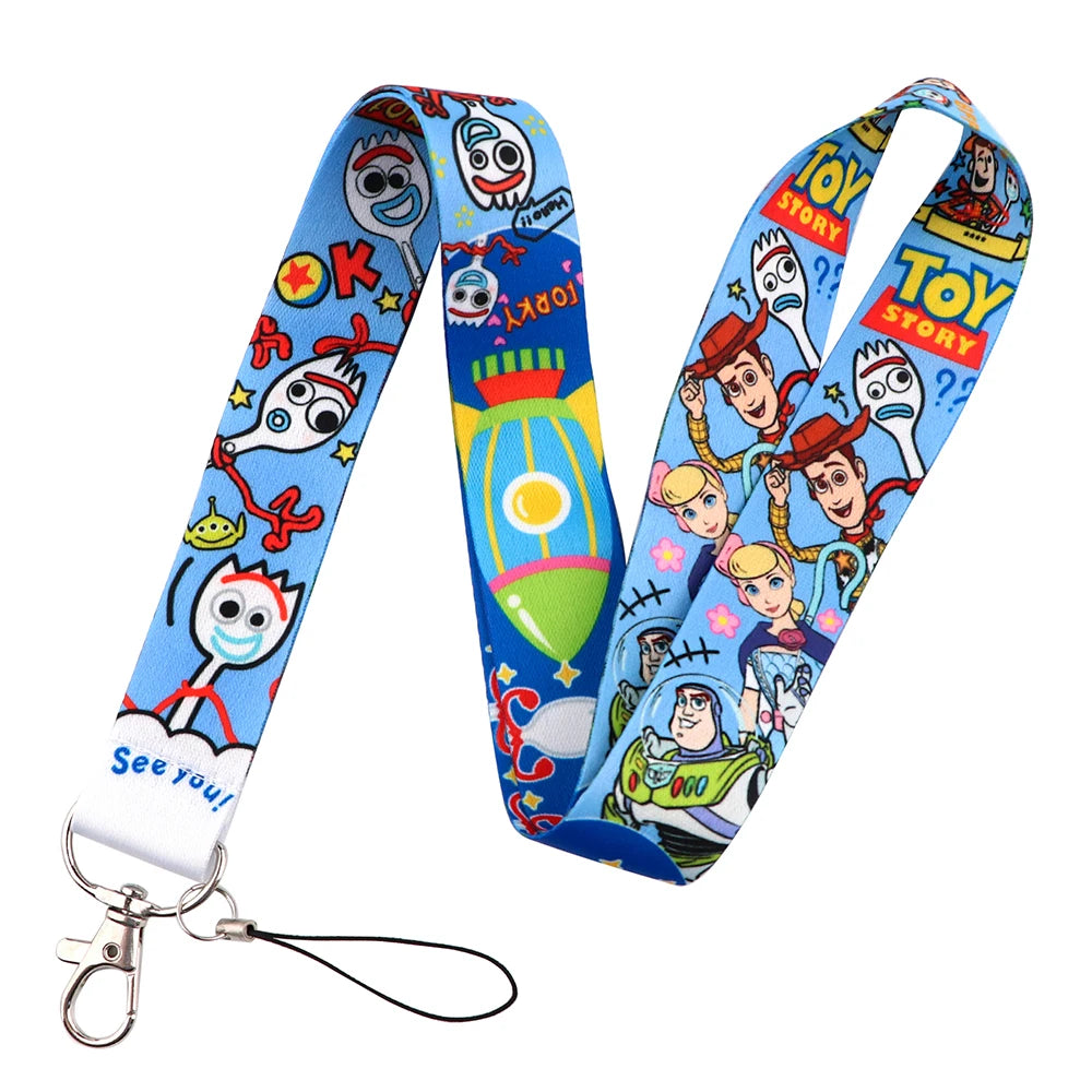 KKZ004 Mickey&Minnie Stitch Lanyard For Keys Keychain Badge Holder ID Credit Card Pass Hang Rope Lariat Phone Charm Gift
