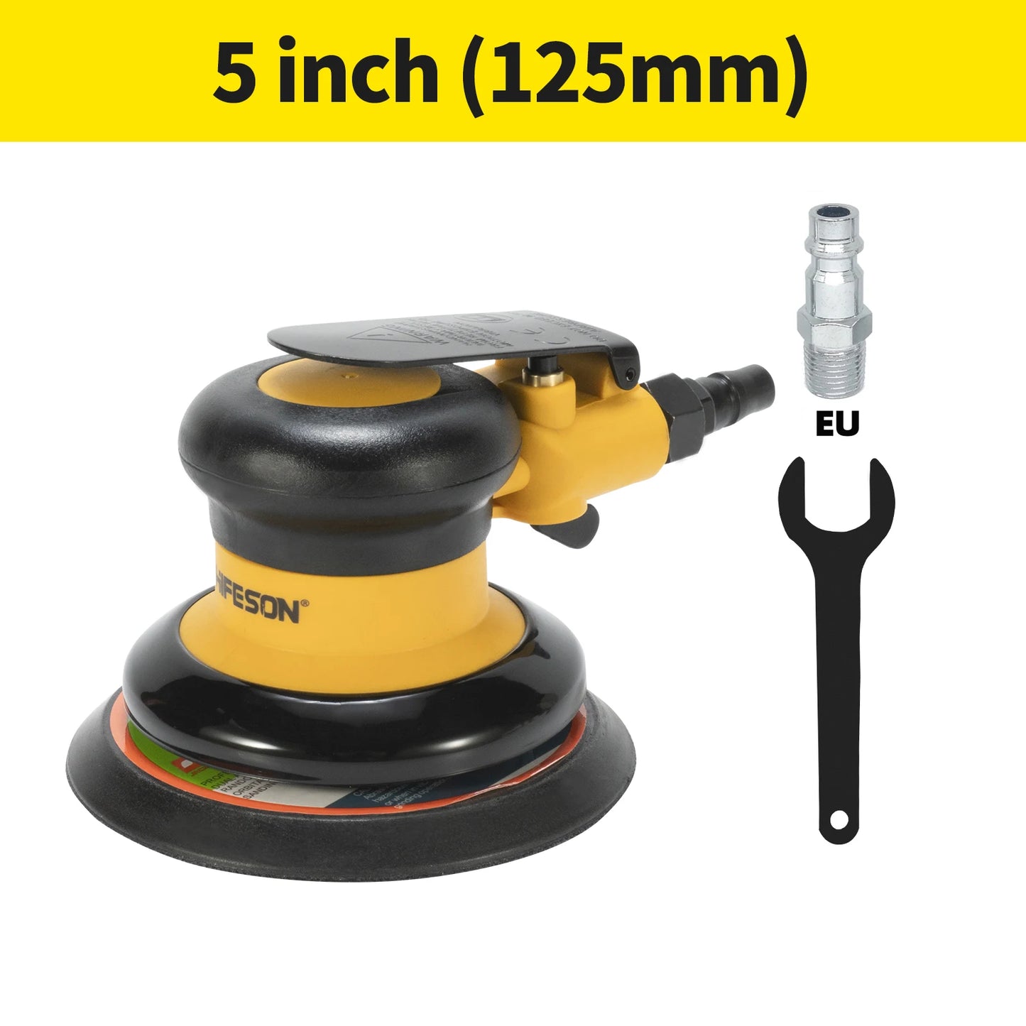 5/6 Inch Pneumatic Air Orbital Sander Polisher Tool Polishing Random Orbital Machine Grinder for Car Paint Care Rust Removal