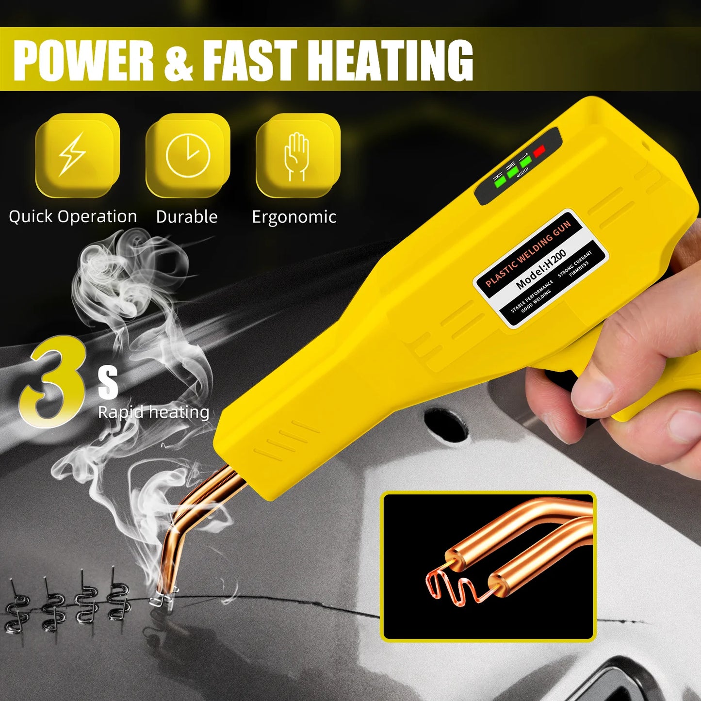New Heat Gun Plastic Welding Machine Bumper Soldering Iron Staples Bumper Repair Car Tools Kit HOT Stapler Plastic Welder