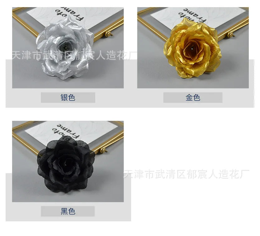 10pcs 10cm Artificial Roses Flower Heads DIY Wedding Home Decoration Party Festival Supplies Fake Flowers