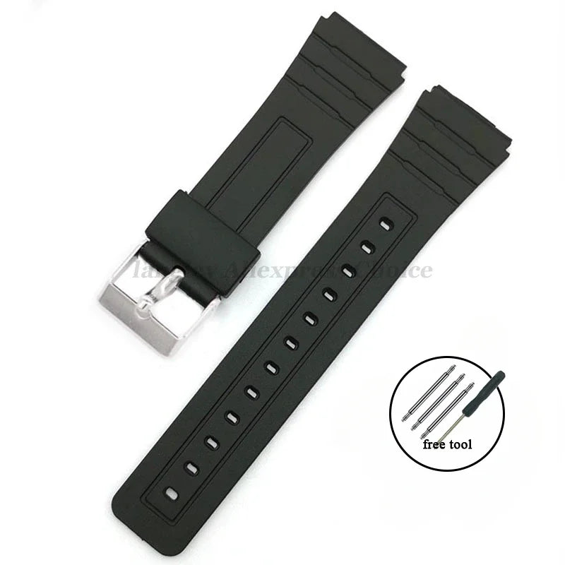 Bracelet For CASIO Silicone Watch Strap 12/14/16/18/20/22mm for W800H SGW400 F91W F84 F105/108 A158/168 AE1200/1300 Resin Belts