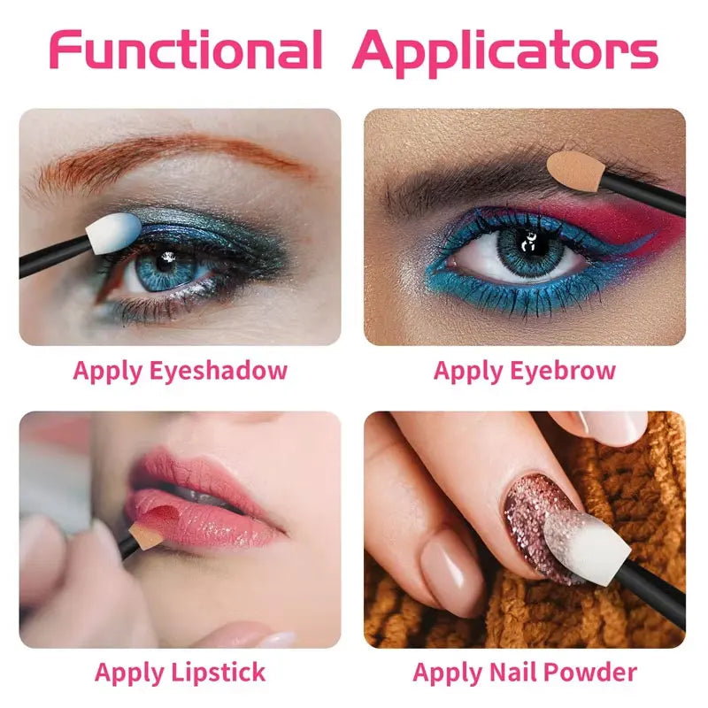 【Hot sales】Eyeshadow Stick Double Head Latex Sponge Disposable Eyeshadow Brush Portable Smudge Eye Nail Brush Beauty Kit