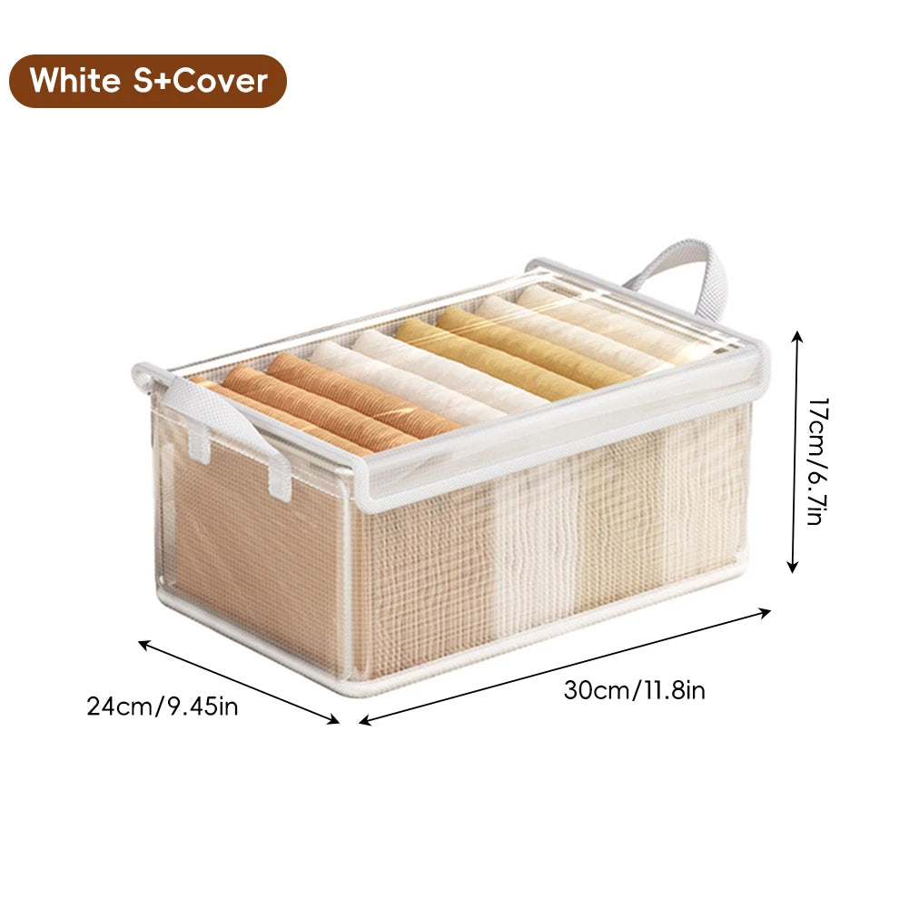 Foldable Anti Mold Transparent Clothing Storage Bag with Lid for Seasonal Storage, Moving Packaging,wardrobe Storage,and Storage