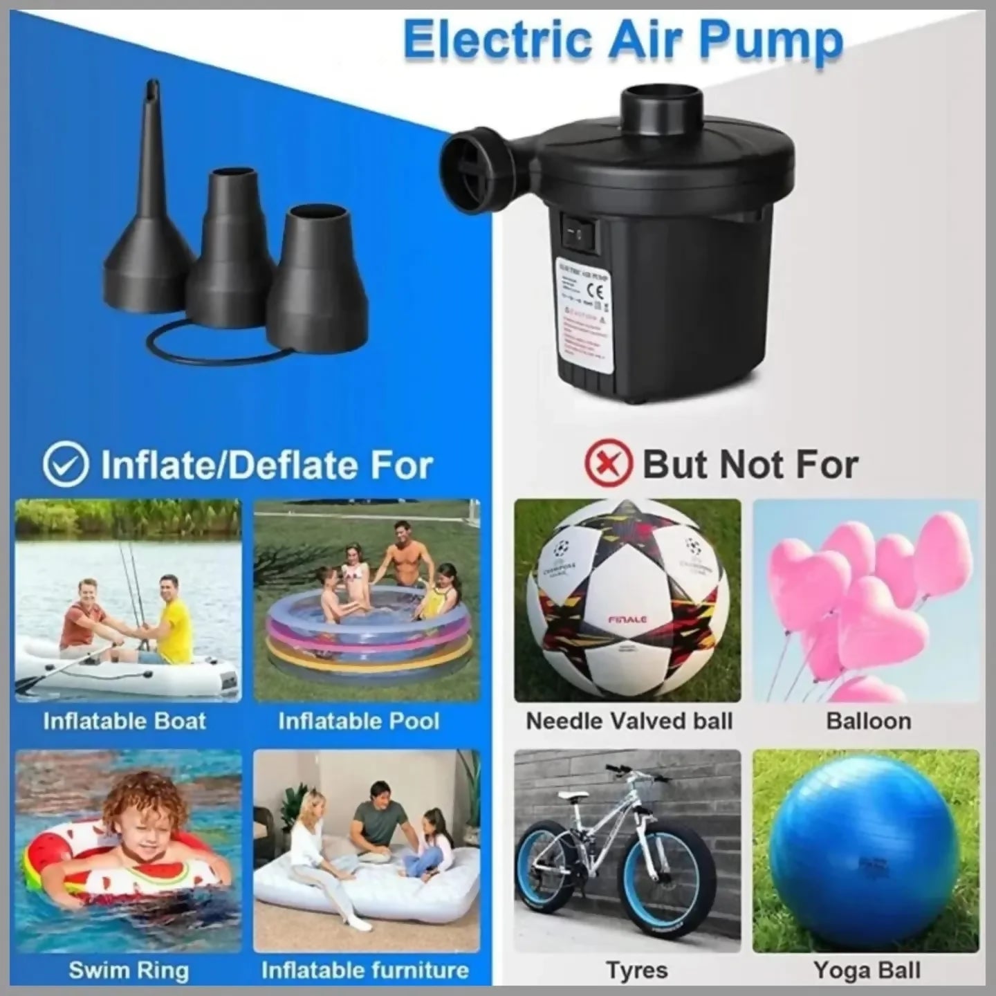 STERMAY DC Electric Car Air Pump Inflator/Deflator