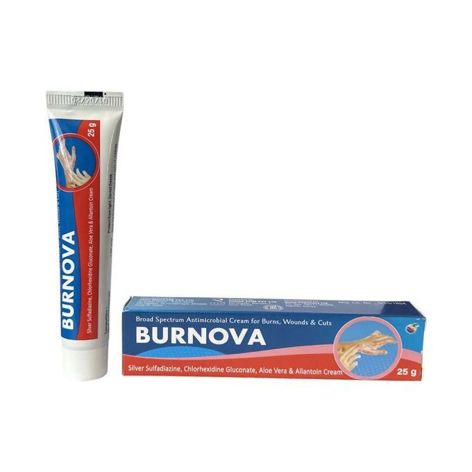 Burnova Gel Broad Spectrum Antimicrobial Cream For Burns, Wounds & Cuts - Aloe Vera & Allantoin