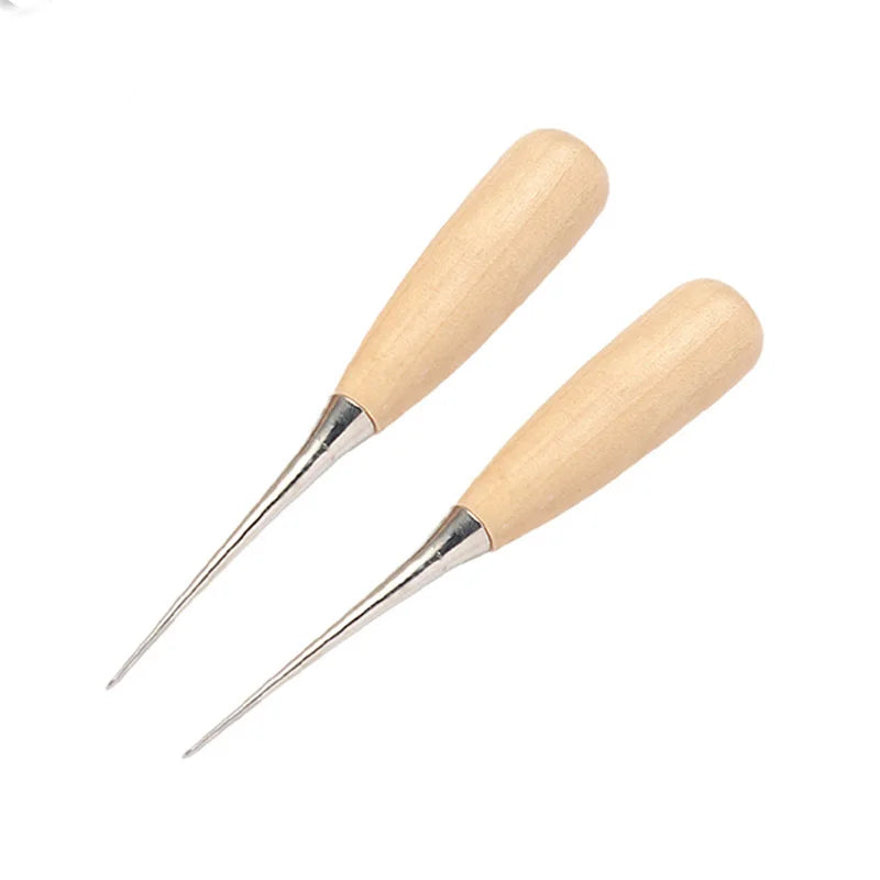 WUTA 2pcs Leather Hand Stitching Awl Tool Leather Craft Hole Punch Tools Sewing Punching Hole Maker Stitching Over Stitch