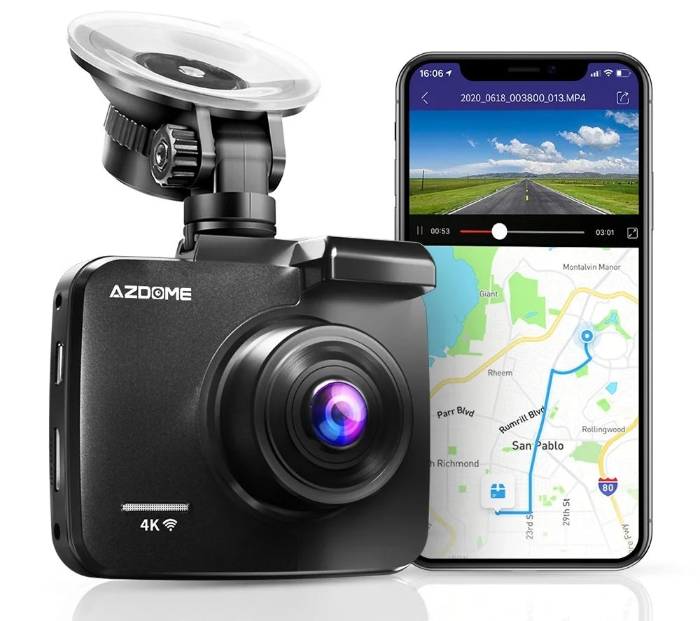 AZDOME PG17 12" WiFi Mirror Dash Cam 2.5K Front and 1080P Rear View Mirror Camera for Cars Dual Camera Waterproof Backup Camera