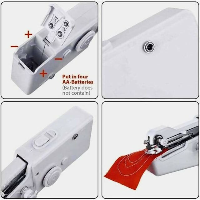 Hand Held Sewing Machine, Portable Electric Handheld Sewing Machine, Mini Handy Stitch Needlework Cordless(White)