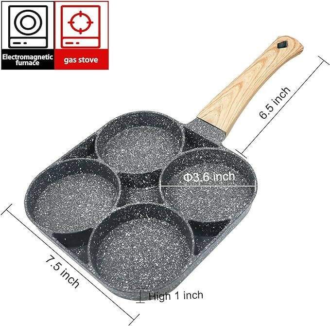Four-hole Frying Non-stick Pan Thickened - Omelet Pan Egg Pancake Steak Pan Cooking Egg Breakfast Maker Cookware