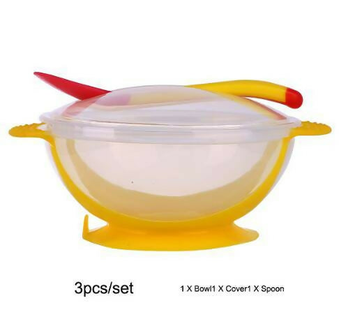 Silicone Baby Feeding Bowl + Spoon
