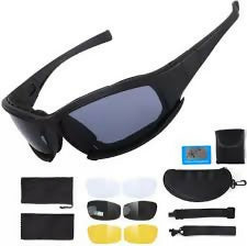 FS X7 Mountaineering Camping Protective Work Glasses Tactical Military Shooting Goggles Outdoor Sunglasses 4 Lenses