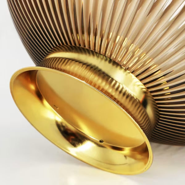 Brown & Gold Fruit Bowl with Drain Base