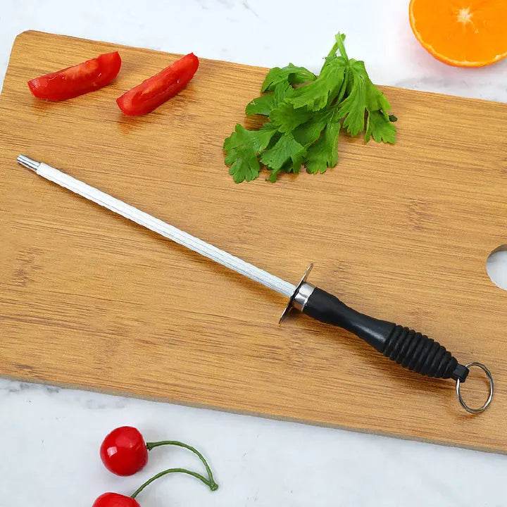 6-Piece Stainless Steel Kitchen Knife Set with Bamboo Cutting Board Sharpener
