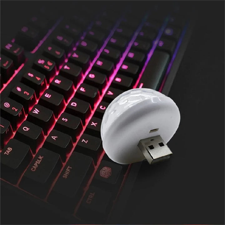 Mini USB Sound Activated Disco Ball LED Multi-Color Party Light