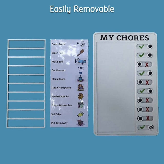 My Chores Kids Checklist Board for Children, Can be Edited to Suit Your Kids Daily Routine, Portable Memo Board