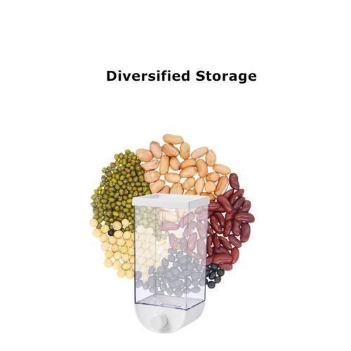 1kg Wall-Mounted Rice & Cereal Dispenser– Transparent Grain Storage Box, Sealed Food Container