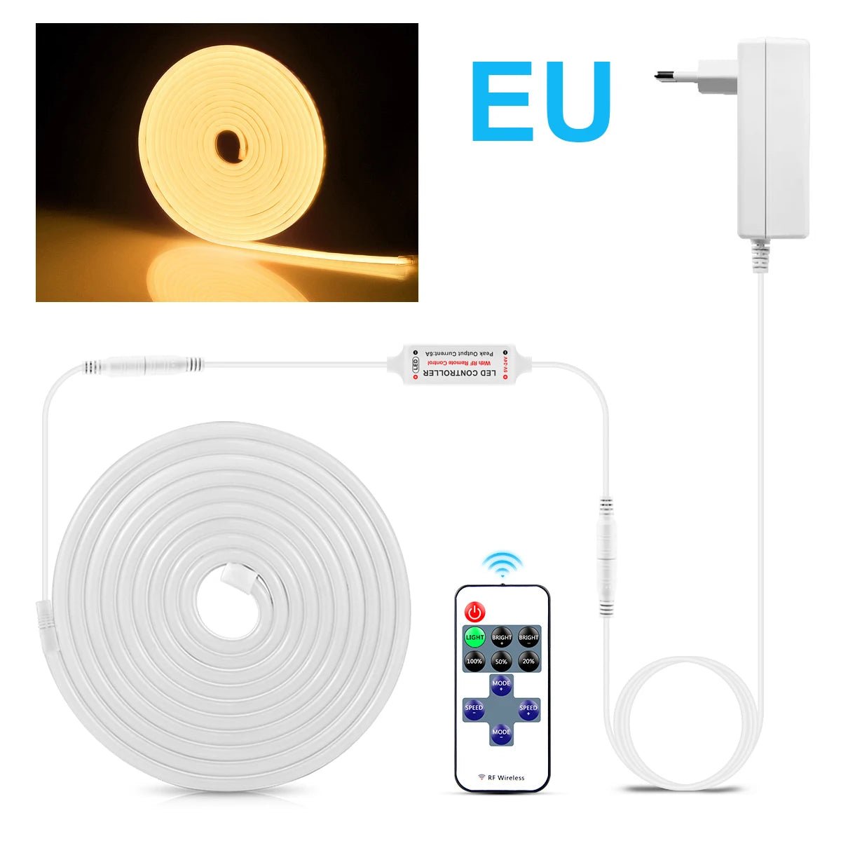 DC12V Neon Light LED Strip RF Remote Controller SMD 2835 120LEDs/M Flexible Rope Neon Tape Lamp Waterproof For Home Room Decor -