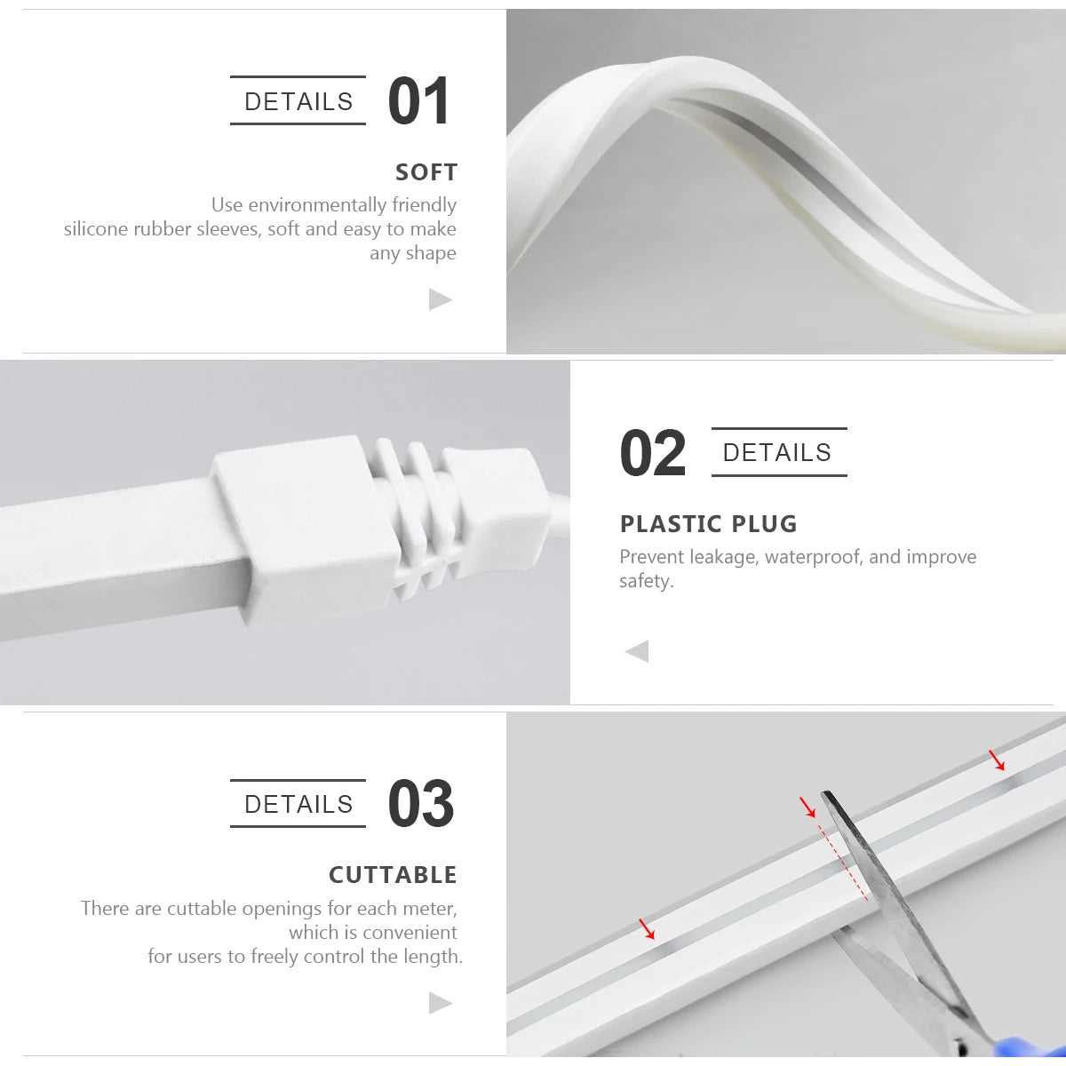 DC12V Neon Light LED Strip RF Remote Controller SMD 2835 120LEDs/M Flexible Rope Neon Tape Lamp Waterproof For Home Room Decor -