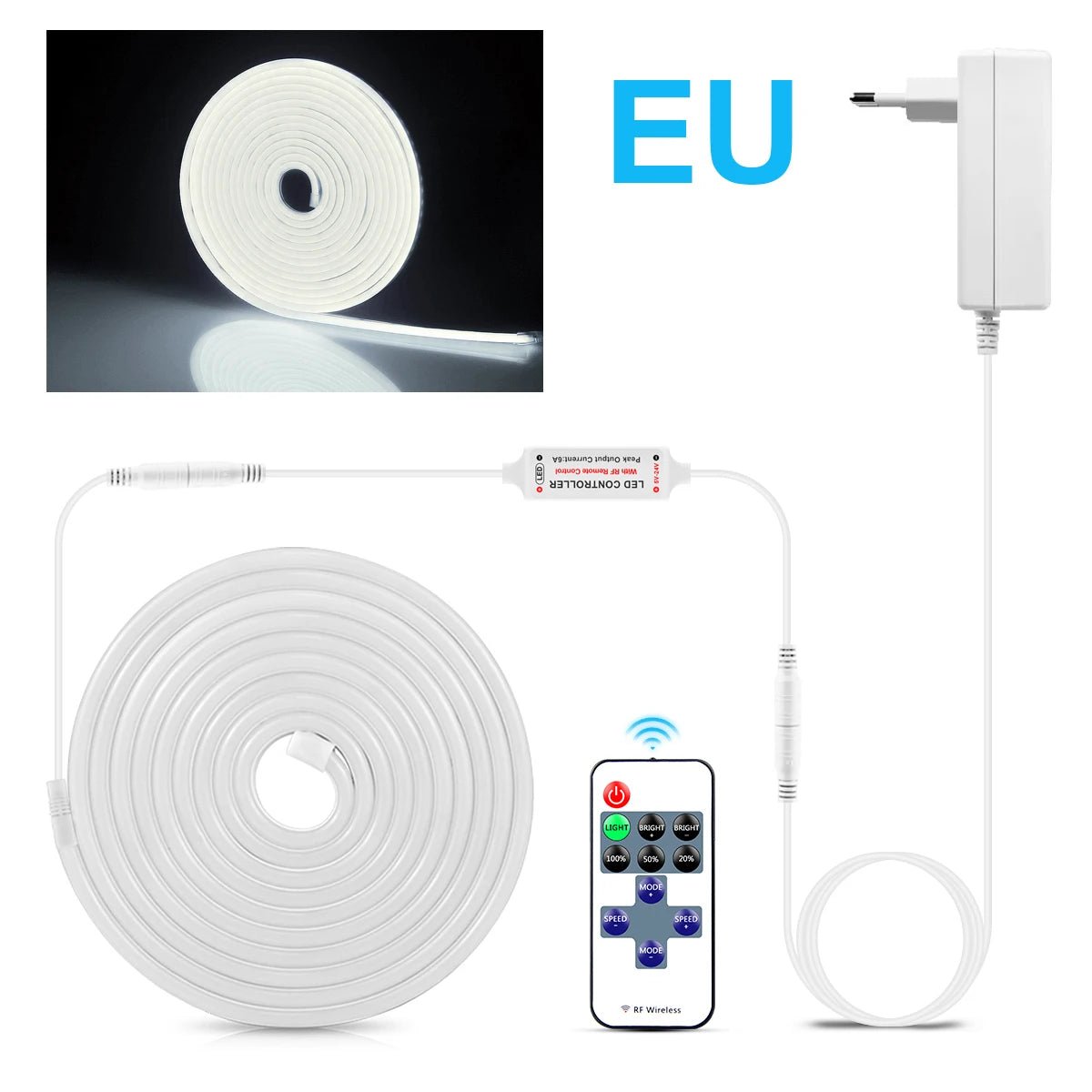 DC12V Neon Light LED Strip RF Remote Controller SMD 2835 120LEDs/M Flexible Rope Neon Tape Lamp Waterproof For Home Room Decor -