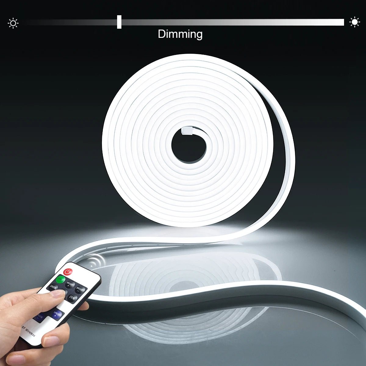 DC12V Neon Light LED Strip RF Remote Controller SMD 2835 120LEDs/M Flexible Rope Neon Tape Lamp Waterproof For Home Room Decor -