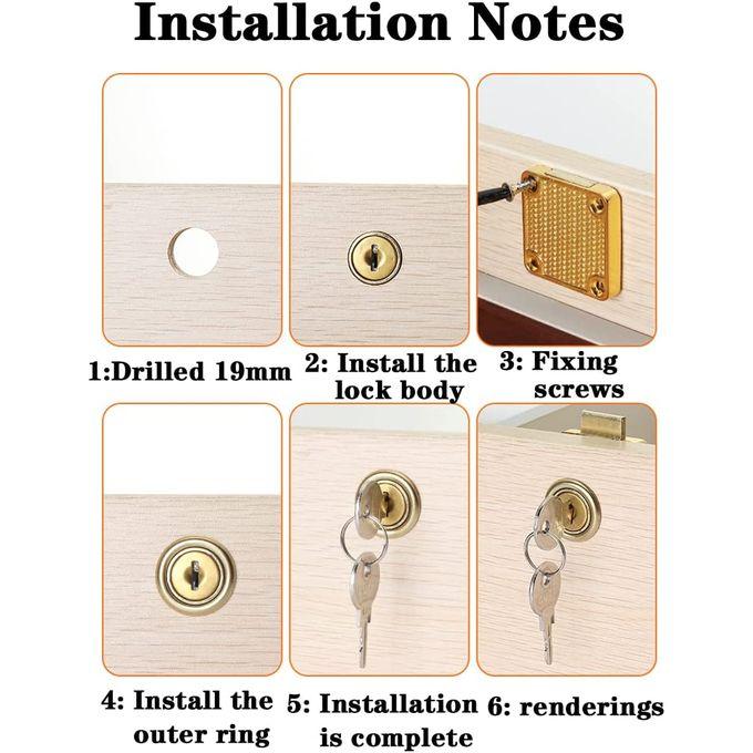 Drawer Lock With Keys And Screws For Cabinet/Wardrobe/Cupboard/Office Desk