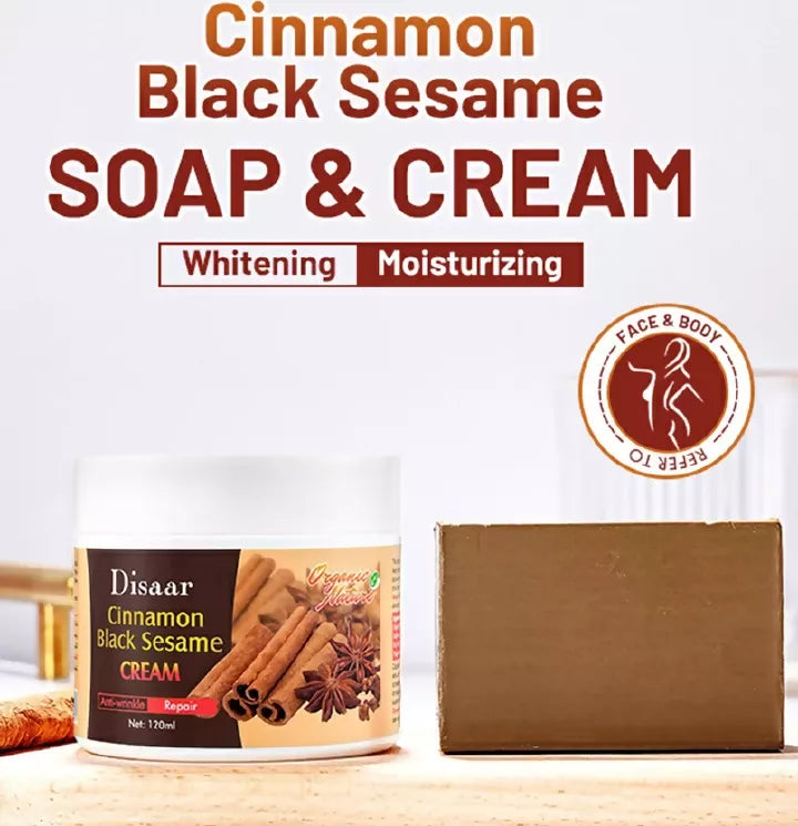 Disaar cinnamon black sesame soap +cream