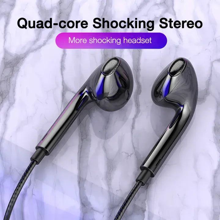 Premium 2024 3.5mm Wired In-Ear Headphones: Bass Stereo Earbuds with Mic