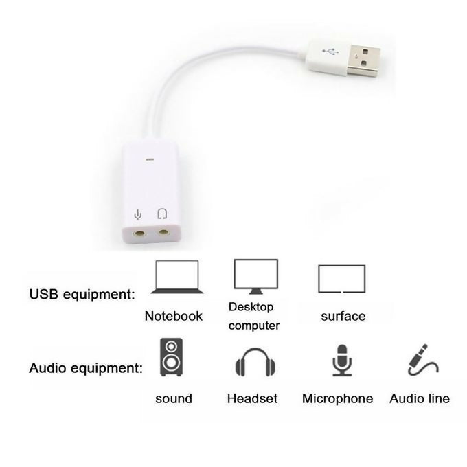 Virtual 7.1 Channel Audio Adapter USB Sound Card