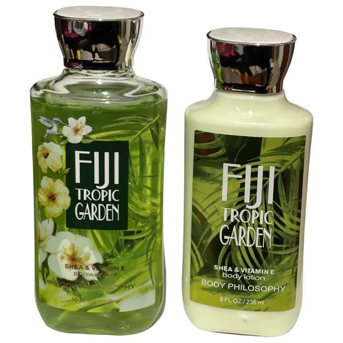 Body Philosophy 2pcs Gift Set OAHU Coconut Tree Shower Gel + Body Lotion, 2pcs Fiji Tropic Garden Shower Gel Body Lotion Shea + VitaminE